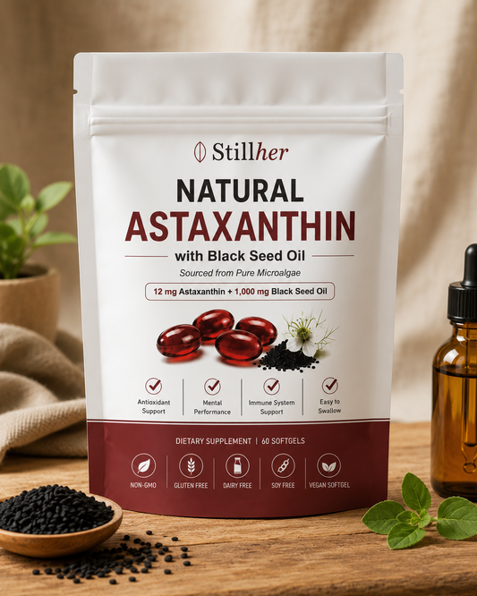 Natural Astaxanthin with Black Seed Oil – 60 Vegan Softgels